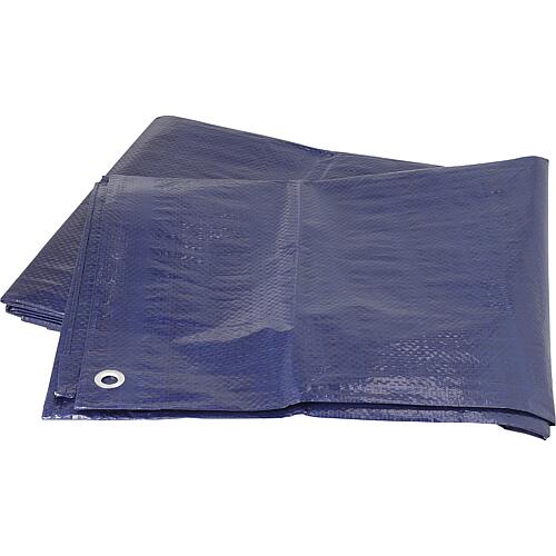 Bâche en toile HDPE 120g/qm avec bord + oeillets 3 x 4 m couleur : bleu