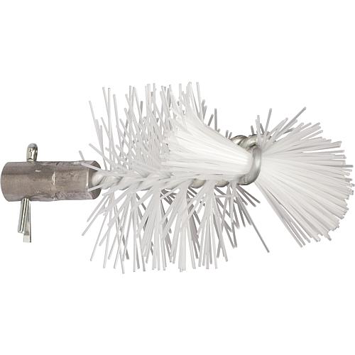 Brosse de ramonage avec garnitubre centrale filetage femelle M10 avec goupille, adapté au chaudière en fonte Buderus Standard 1