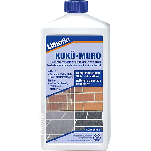 Décapant voile de ciment LITHOFIN KUFÜ-MURO - extra fort, bouteille 1 l