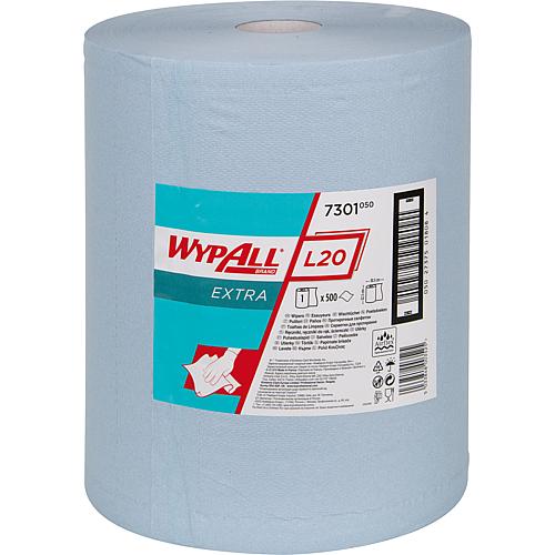 Essuie-main-grand rouleau L20 extra + perforé, bleu, double épaisseur 33 x 38 mm