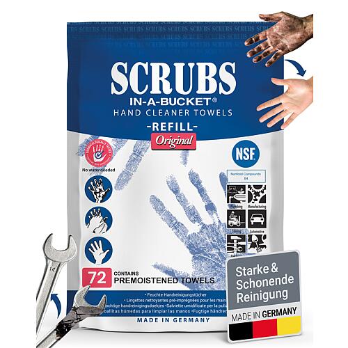 Recharge de lingettes nettoyantes pour les mains SCRUBS® 72 lingettes