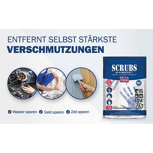 Recharge de lingettes nettoyantes pour les mains SCRUBS® 72 lingettes