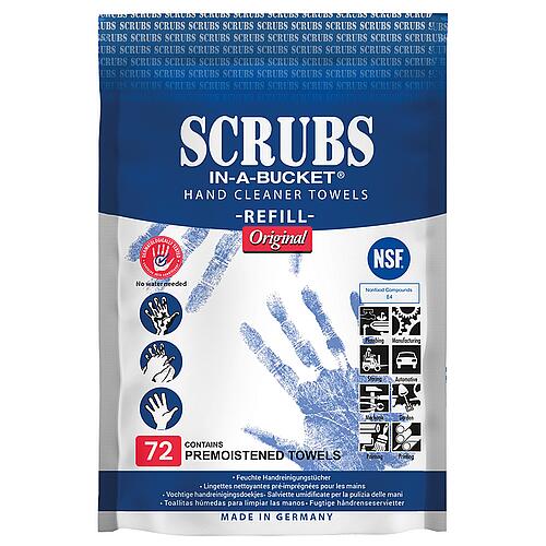 Recharge de lingettes nettoyantes pour les mains SCRUBS
