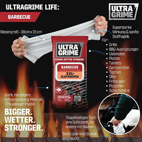 Lingette nettoyante humide Grill XXL Anwendung 2