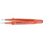 Pincette de précision, trempée, 1 000 V, forme droite, longueur : 130 mm