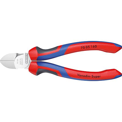 Pince coupante diagonale chromee avec poignee bicolore longueur 125 mm avec facette