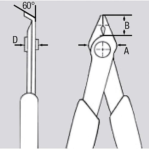 Pinces coupantes diagonales pour l´électronique Super-Knips, avec serre-fil Standard 2