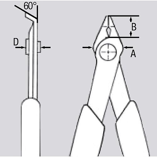 Pinces coupantes diagonales pour l´électronique Super-Knips, avec serre-fil Standard 2