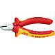 Pince coupante diagonale chromee isolee VDE. Avec poignee bicolore longueur 125 mm avec facette
