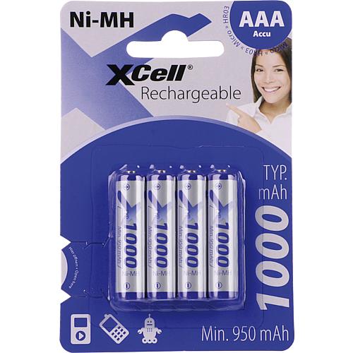 Piles rechargeables Ni-MH, Micro, AAA Standard 1