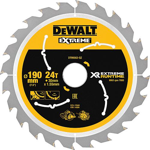 Lame de scie circulaire DeWalt, XR Extreme Runtime, ø 190 x 30 mm Standard 1