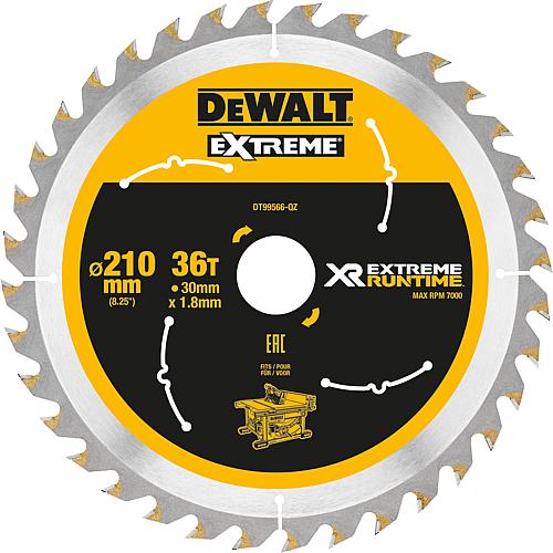 Lame de scie circulaire DeWalt, DT99566 XR Extreme Runtime 36Z 210/30 mm