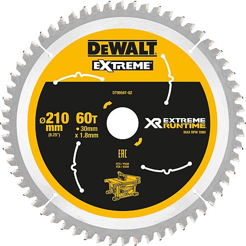 Lame de scie circulaire DeWalt, DT99567 XR Extreme Runtime 60Z 210/30mm