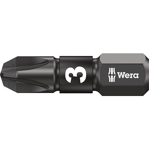 Embouts pour tournevis à choc Pozidriv Wera 855/1 IMP DC PZ DIY Impaktor avec entraînement 1/4", revêtement diamanté, PZ3 x 25 mm Cond. = 10 Pièces
