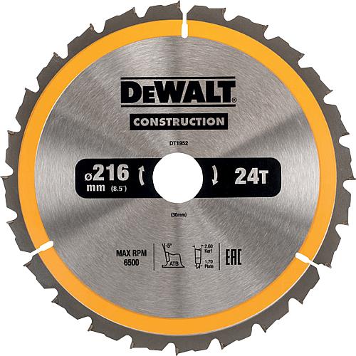 Lame de scie circulaire Ø 216 x 30 mm +24 dents alternes convient pour DeWalt DWS773