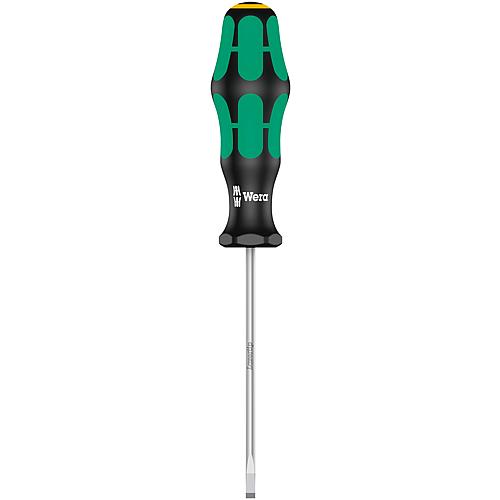 Tournevis à fente Wera 335 Kraftform Plus Séries 300, lame pour électricien, lame ronde, pointe Lasertip, SL4,0 x 0,8 x 100 mm