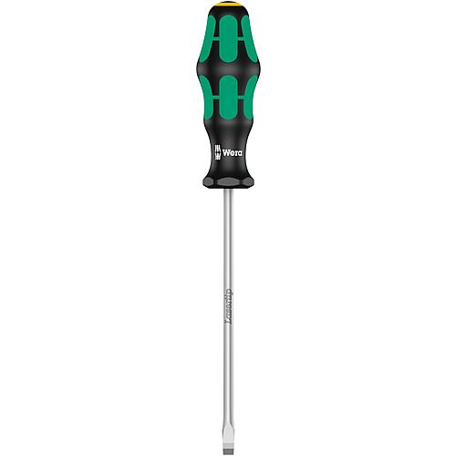 Tournevis pour vis à fente Wera 344 Kraftform Plus Séries 300, lame d'atelier, lame ronde, pointe Lasertip, SL6,5 x 1,2 x 150 mm