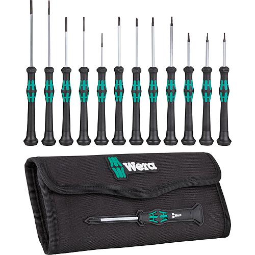 Kit de tournevis Wera électronique Kraftform Micro fente/Phillips/Torx®/six pans creux, 12 pièces
 Anwendung 2