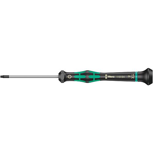 Tournevis Torx® avec fonction de retenue WERA électronicien série Micro, lame ronde, empreinte Black Point Standard 1