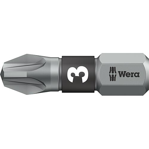 Embouts Pozidriv Wera 855/1 BTZ à emmanchement 1/4", courts, extra-rigides avec zone BiTorsion, PZ3 x 25 mm
