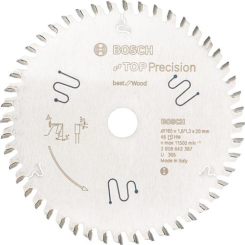 Lame de scie circulaire BOSCH Ø 165 x 20 avec 56 dents pour aluminium, plastique, resine epoxy, bois
