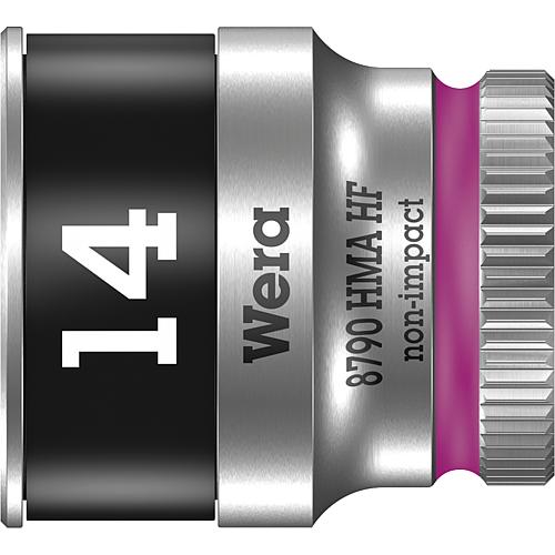 Douilles pour cliquet 6 pans Wera 8790 HMA HF à emmanchement 1/4", métrique, courtes, avec fonction de retenue, SW 14,0 x 23 mm
