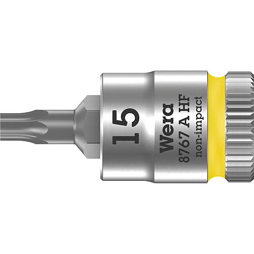 Douilles pour cliquet Torx® Wera 8767 A HF douille à embout avec entraînement 1/4", courte, avec fonction de retenue, T15 x 28 mm