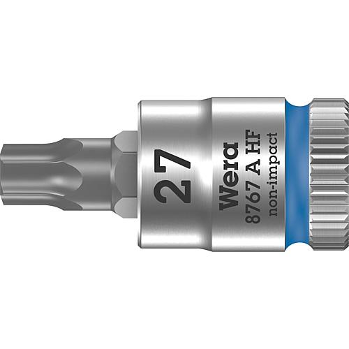Douilles pour cliquet Torx® Wera 8767 A HF douille à embout avec entraînement 1/4", courte, avec fonction de retenue, T27 x 28 mm