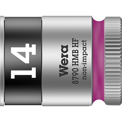 Douilles pour cliquet 6 pans Wera 8790 HMB HF à emmanchement 3/8", métrique, courtes, avec fonction de retenue, SW 14,0 x 29 mm