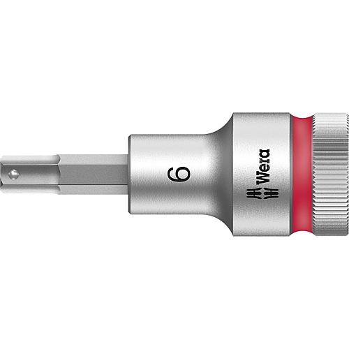 Douille pour cliquet à six pans creux Wera 8740 C HF Noix à embout avec entraînement 1/2", métrique, courte, avec fonction de retenue, SW 6,0 x 60 mm
