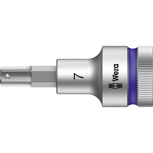 Douille pour cliquet à six pans creux Wera 8740 C HF Noix à embout avec entraînement 1/2", métrique, courte, avec fonction de retenue, SW 7,0 x 60 mm