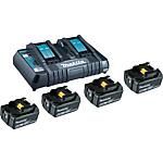 Kit batterie 199483-0, 18 V, 4 x 5,0 Ah + 1 x chargeur double