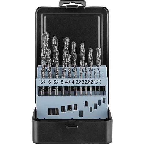 Jeu de forets métaux heller® 0901 HSS-R DIN 338 RN, ø 1,0 - 10,0, tige cylindrique, 19/25 pièces Standard 1
