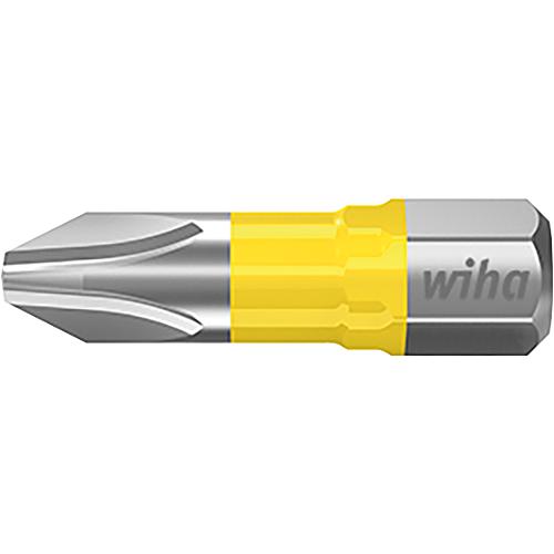 Embouts Phillips en Y wiha 7011Y à emmanchement 1/4", courts, avec zone de torsion, PH3 x 25 mm, Cond. = 5 pièces