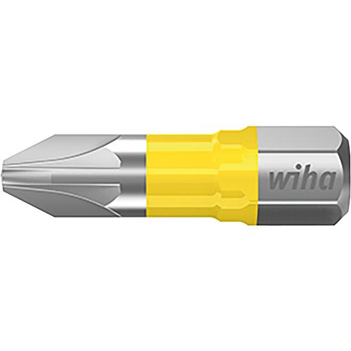 Embouts de tournevis de force Pozidriv-Y wiha 7012Y à emmanchement 1/4", courts, avec zone de torsion, PZ2 x 25 mm, Cond. = 5 pièces