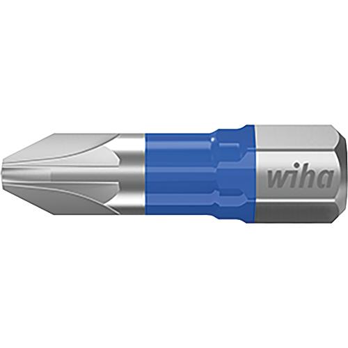 Embouts de vissage à choc Pozidriv T wiha 7012T avec empreint T 1/4", courts, avec zone de torsion, PZ3 x 25 mm, Cond. = 5 Pièces