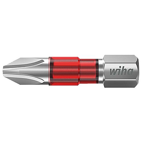 Embouts Phillips TY wiha 7011TY à emmanchement 1/4", courts, avec zone de torsion, PH3 x 29 mm, Cond. = 5 pièces
