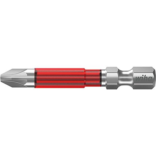 Embouts de vissage à choc Pozidriv TY wiha 7042TY à emmanchement 1/4", longs, avec zone de torsion, PZ2 x 49 mm, Cond. = 5 Pièces