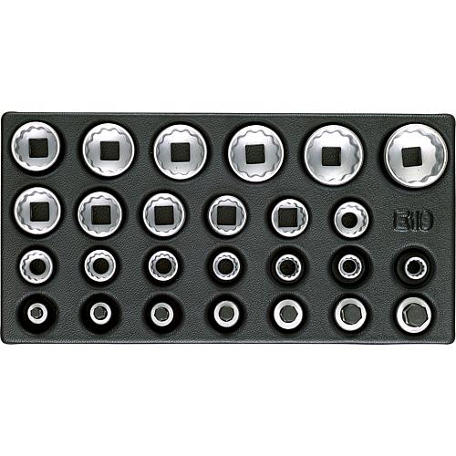 Jeu d'embouts de clé à douille 1/2" 1500 ES-D-19, en module 1/3, 26 pièces Standard 1