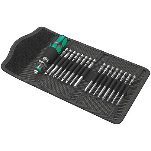 Porte-embouts avec mandrin à serrage rapide avec embouts de 89 mm de long, à fente, Phillips, Torx®-TH (avec alésage), à six pans creux, à carré creux, 17 pièces Standard 1