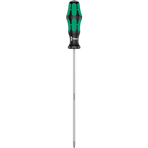 Tournevis Pozidriv Wera 355 Kraftform Plus Séries 300, lame ronde, pointe Lasertip, PZ1 x 200 mm