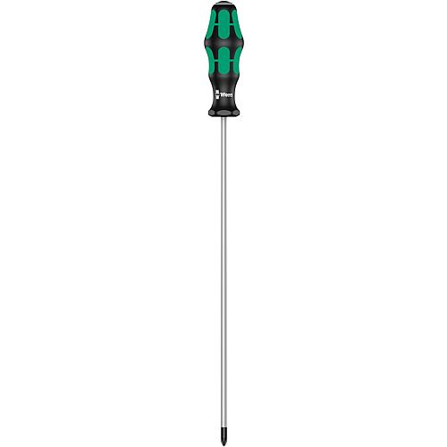 Tournevis Pozidriv Wera 355 Kraftform Plus Séries 300, lame ronde, PZ2 x 300 mm