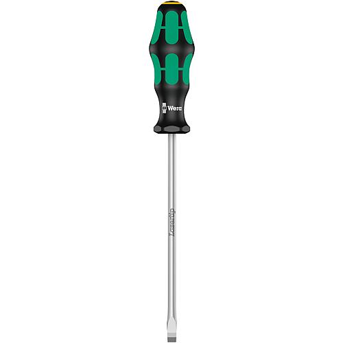 Tournevis pour vis à fente Wera 344 Kraftform Plus Séries 300, lame d'atelier, lame ronde, pointe Lasertip, SL8,0 x 1,6 x 175 mm