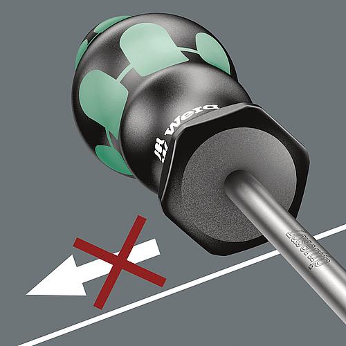 Tournevis pour vis à empreinte carrée WERA Kraftform Plus-Série 300 lame ronde Anwendung 2