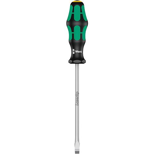 Tournevis pour vis à fente Wera 344 Kraftform Plus Séries 300, lame d'atelier, lame ronde, pointe Lasertip, SL7,0 x 1,2 x 150 mm