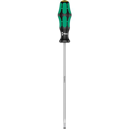Tournevis à fente Wera 335 Kraftform Plus Séries 300, lame pour électricien, lame ronde, pointe Lasertip, SL5,5 x 1,0 x 200 mm
