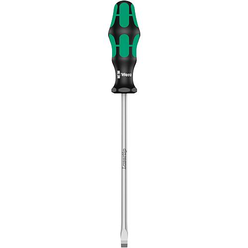 Tournevis pour vis à fente Wera 344 Kraftform Plus Séries 300, lame d'atelier, lame ronde, pointe Lasertip, SL8,0 x 1,2 x 175 mm