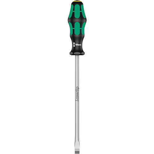 Tournevis pour vis à fente Wera 344 Kraftform Plus Séries 300, lame d'atelier, lame ronde, pointe Lasertip, SL10,0 x 1,6 x 200 mm