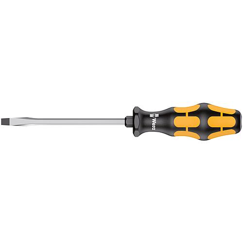 Tournevis pour vis à fente avec embout à frapper Wera 932 AS Kraftform Plus Séries 900, carré femelle intégré, SL7,0 x 1,2 x 138 mm