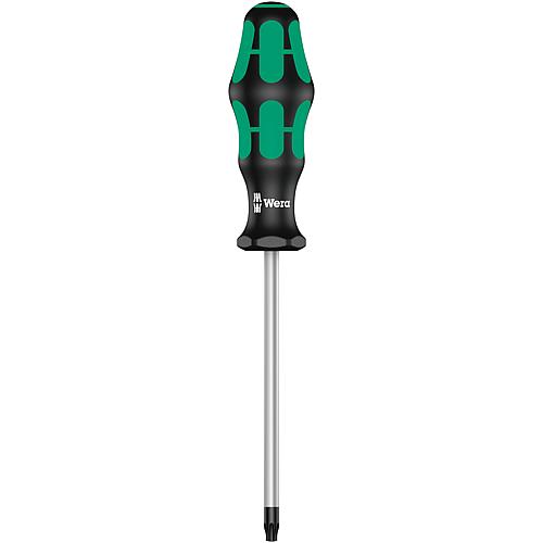 Tournevis Torx®-TH (avec perçage) Wera 3867 BO Kraftform Plus Séries 300, lame ronde, pointe Black Point, T40H x 130 mm
